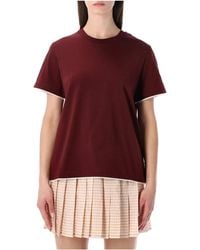 Moncler - Crew-Neck Short Sleeve T-Shirt "Bordeaux" 8C000 27 89Auo 436" - Lyst