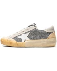 Golden Goose - Super-Star Crystal Upper Leather Star Crystal Toe And Tongue Suede Heel Rubber Spur Ice Vanilla" - Lyst