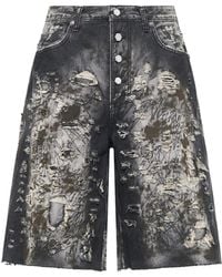 THUG CLUB - Hard Washed Destroyed Denim Shorts Tc26Pt1202" - Lyst
