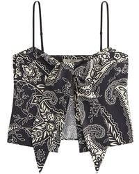 Kith - Luna Paisley Tie Front Cami Top 123" - Lyst