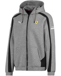 PUMA - Scuderia Ferrari Hooded Sweat Jacket "Medium Heather" 596145 03" - Lyst