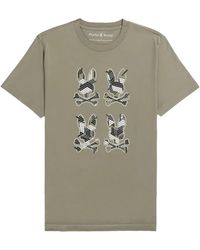 Psycho Bunny - Plaza Crew Neck Graphic Wet Sand T-Shirt B6U613X1Pc Wtd" - Lyst