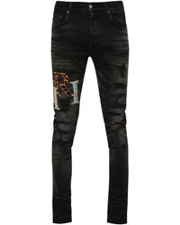Amiri - Multi Leather Staggered Logo Jean "Faded" Aw23Mds021 518 Fade" - Lyst