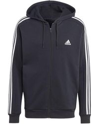 adidas - Essentials Fleece 3 Stripes Full-Zip Hoodie Ib4029" - Lyst