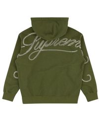 supreme script hoodie red