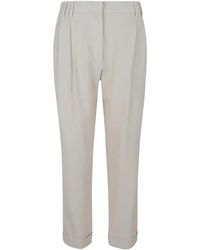 Brunello Cucinelli - Pleated Tailored Trousers "Cream" Brun793" - Lyst