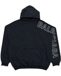 Balenciaga - Embroidered Outline Logo Hooded Sweatshirt "Washed" 739024 Tovv2 9034" - Lyst