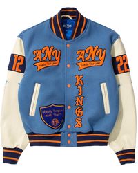 AWAKE NY - Corazon De Leon Wool Varsity Jacket Cream" Awk Fw22 Ot006 Blucr" - Lyst