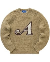 AWAKE NY - Boucle A Logo Sherpa Sweater "Latte" Awk Fw22 Kn002 Latte" - Lyst