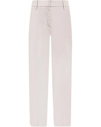 Brunello Cucinelli - Slim Cotton Trousers With Front Crease "Nero" Brun1365" - Lyst