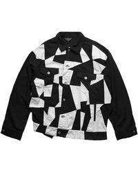 COMME DES GARÇON BLACK - Patchwork Twisted Trucker Jacket 1Oj0290521 Blk" - Lyst