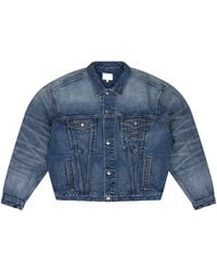 Rhude - Oversized Denim Trucker Jacket Rhss24Ja26012372 Lig" - Lyst