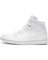 Nike - Air 1 Mid Mns "triple White Patent Leather" Shoes - Lyst