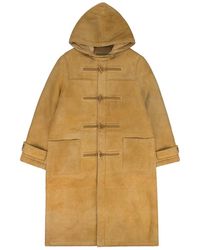 DENIM TEARS - Derry Shearling Duffle Coat "Camel" Dt1032" - Lyst