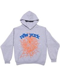 Sp5der - Og Web V2 Knicks Home Hoodie "Heather" 555" - Lyst