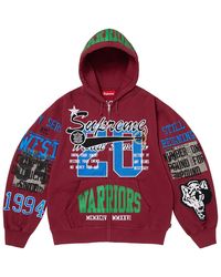 Supreme - Warriors Appliqué Zip Up Hooded Sweatshirt "Ss26 - Lyst