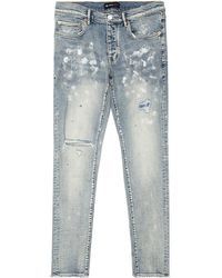 Purple Brand - Slim Fit Jeans "Light Paint Blowout" P001 Lia" - Lyst