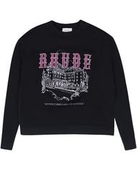 Rhude - Chateau Marmont Sweater Rhd Mhds 1972 Blac" - Lyst