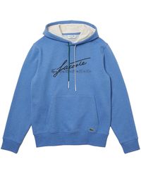 Lacoste - Signature Hooded Flecked Cotton Fleece Hoodie Chine" Sh2059 Hg3" - Lyst