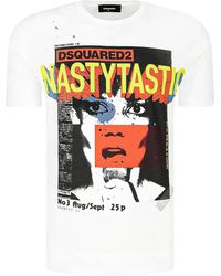 DSquared² - Front Logo Graphic Cotton T-Shirt S74Gd0496 S22427 900" - Lyst