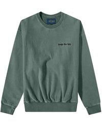 AWAKE NY - Pigment Dyed Embroidered Crewneck Sweatshirt "Slate" Awk Fw22 Cn001 Sla" - Lyst