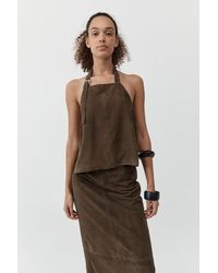 St. Agni - Suede Apron Top - Lyst