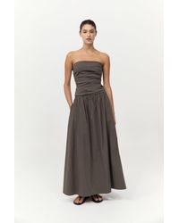 St. Agni - Gathered Strapless Tie Back Dress - Lyst