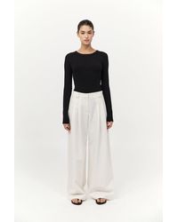 St. Agni - Twill Wide Leg Pleat Pants - Lyst