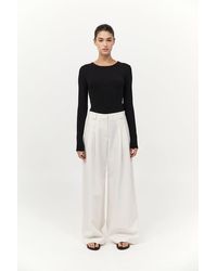 St. Agni - Twill Wide Leg Pleat Pants - Lyst