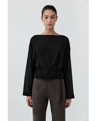 St. Agni - Stretch Silk Bateau Top - Lyst