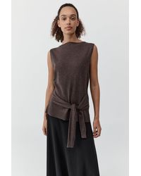 St. Agni - Fine Merino Tie Waist Top - Lyst