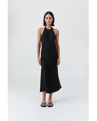 St. Agni - Silk Twill Halter Dress - Lyst