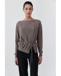 St. Agni - Cashmere Asymm Cardigan - Lyst