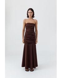 St. Agni - Gathered Strapless Longline Dress - Lyst
