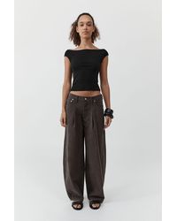 St. Agni - Canvas Mid Rise Barrel Jeans - Lyst