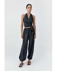 St. Agni - Silk Halter Wrap Top - Lyst