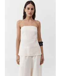 St. Agni - Strapless Rouleau Tie Top - Lyst
