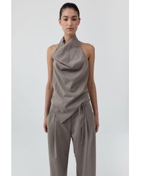 St. Agni - Wool Cowl Backless Top - Lyst