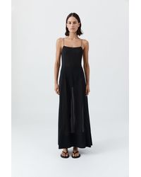 St. Agni - Sheer Silk Slip Dress - Lyst