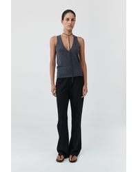 St. Agni - Plunge Rouleau Knit Tie Top - Lyst