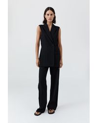 St. Agni - Wool Sleeveless Split Blazer - Lyst