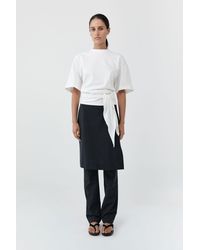 St. Agni - Cotton Jersey Split Back Tee - Lyst
