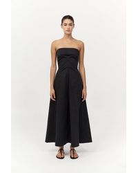 St. Agni - Sculpted Cotton Strapless Dress - Lyst