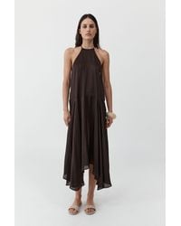 St. Agni - Silk Handkerchief Halter Dress - Lyst