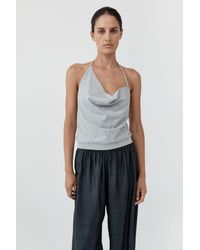 St. Agni - Cotton Jersey Halter Top - Lyst