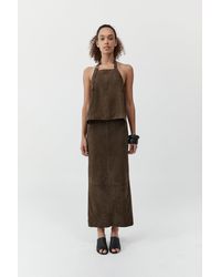 St. Agni - Suede Column Skirt - Lyst