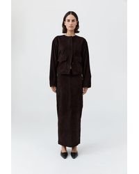 St. Agni - Suede Utility Cocoon Bomber - Lyst