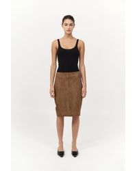 St. Agni - Suede Pencil Skirt - Lyst