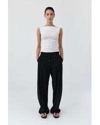 St. Agni - Wool Button Front Pleat Pants - Lyst