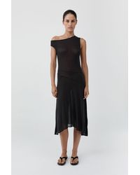 St. Agni - Fine Jersey Off Shoulder Dress - Lyst